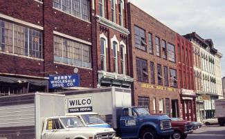 View of 2nd Ave businesses in 1972