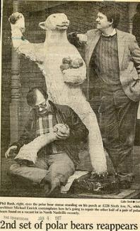 Clipping with Phil Rush and Michael Emrick with one of the Germantown bears