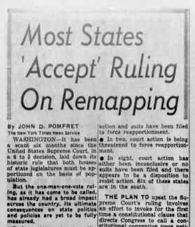Tennessean clipping from December, 1964, regarding Baker v Carr
